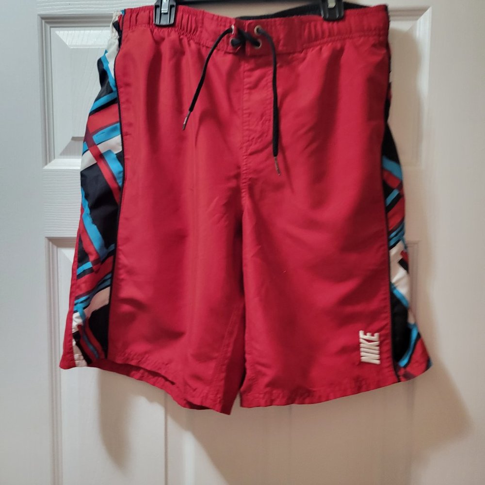 Nike Swim Trunks Mesh Lining Mens size XL Red/ Drawstring